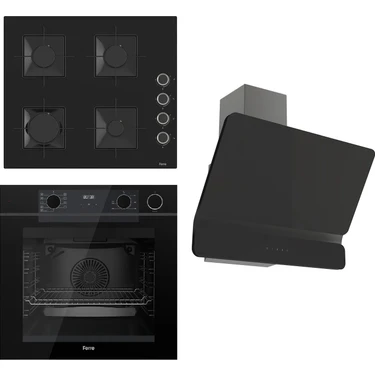 Ferre Steamart-Fryart  Serisi Siyah Set (SS205 + QEP64CS +D080) - Emaye