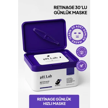 Ph Lab PhLab Retinage Kolajenli Günlük Kağıt Yüz Maskesi 30'lu Set 350 ml – Kırışıklık Karşıtı,
