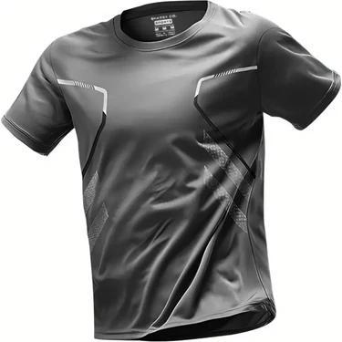 Ghassy Co. Erkek Ultra Esnek Nem Emici Vücut Geometrik Hızlı Kuruyan Hafif Spor