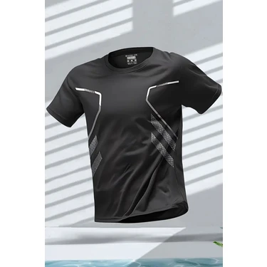 Ghassy Co. Erkek Ultra Esnek Nem Emici Vücut Geometrik Hızlı Kuruyan Hafif Spor