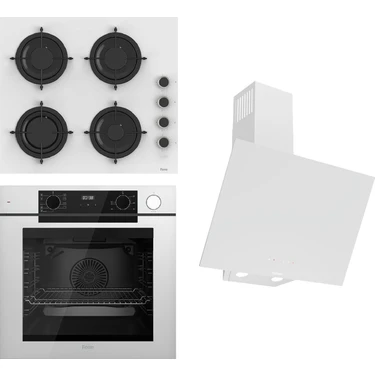 Ferre Steamart-Fryart-Sılentart Serisi Beyaz Set (CS206-FA + QEP64CB +D078-SA ) - Emaye