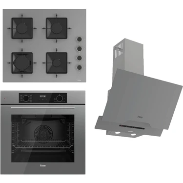 Ferre Flowart-Sılentart Serisi Gri Set (SS208 + QBL63CPR +D065-SA) - Emaye
