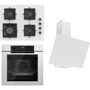 Ferre Steamart-Fryart-Sılentart Serisi Beyaz Set (SC406-WFA + QEP64CB +D078-SA) - Döküm Izgara / 65