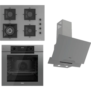 Ferre Fryart-Sılentart Serisi Gri Set (SC408-WFA + QEP63CPR +D065-SA) - Döküm Izgara / 65 cm