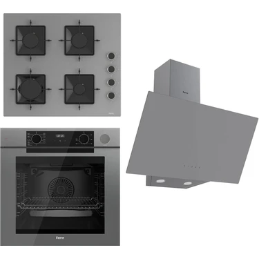 Ferre Steamart-Fryart Serisi Gri Set (SS208 + QEP64CPR +D079) - Emaye