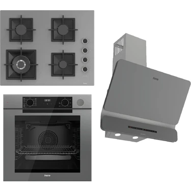 Ferre Steamart-Fryart-Sılentart Serisi Gri Set (SC408-WFA + QEP64CPR +D082-SA) - Döküm Izgara / 65