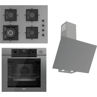 Ferre Steamart-Fryart-Sılentart Serisi Gri Set (SC408-WFA + QEP64CPR +D079-SA) - Döküm Izgara / 65