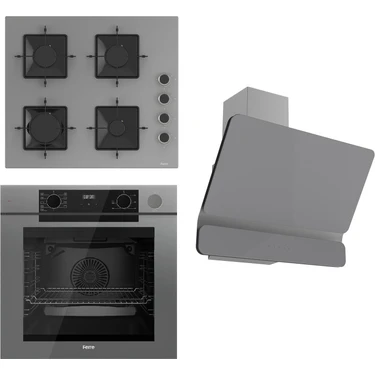 Ferre Steamart-Fryart Serisi Gri Set (SS208 + QEP64CPR +D082) - Emaye
