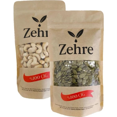 Zehre 2'li Avantaj Paketi Çiğ Kaju 250 gr + Kabak Çekirdeği İçi 250
