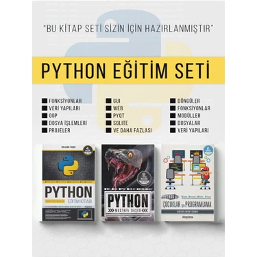 Dikeyeksen Python Eğitim Seti 3 Kitap Mesleki Hazırlık Konu Anlatımlı Volkan Taşçı 2025