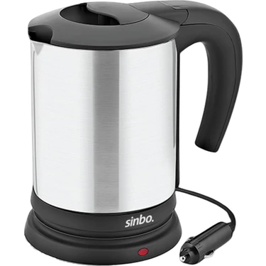Sinbo 12V Araç Tipi Su Isıtıcısı Kettle 1 Litre 304 Paslanmaz Çelik Gövde Su Koruma