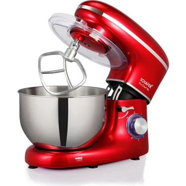 Schafer Prochef XL Stantlı Mikser 1400 W Güç, 5 lt Kapasite, Kırmızı Paslanmaz Çelik
