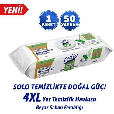 Solo Temizlikte Doğal Güç Beyaz Sabun Ferahlığı Mopa Uyumlu Yüzey Temizlik Havlusu 50