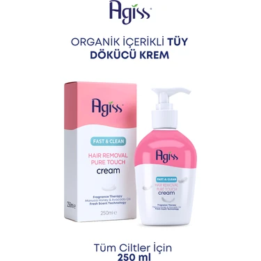 Agiss Pompalı Tüy Dökücü Krem 250 ml – Hassas Ciltler İçin Nazik Temizlik, Pürüzsüz ve Yumuşak