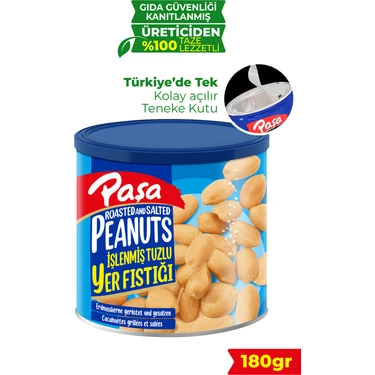 Paşa Kuruyemiş Kavrulmuş Yer Fıstığı Teneke Kutu 180 gr