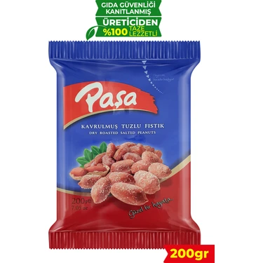 Paşa Kuruyemiş Kabuklu Kavrulmuş Tuzlu Fıstık 200 gr, Tuzlu Yer