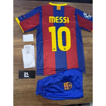 Sidas Barcelona 2011 Sezon Şampiyonlar Ligi  Lionel  Messi Retro Bordo  Çocuk Forması 4lü Set