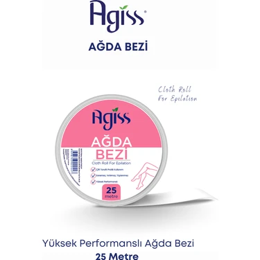 Agiss Yüksek Performanslı Ağda Bezi 25 Metre Ağda Bandı Pratik Kullanım