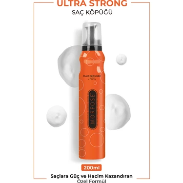 Morfose Ultra Strong Köpük 200 ml Güçlendirici Etkisi ile Saçlara Hacim ve Güç