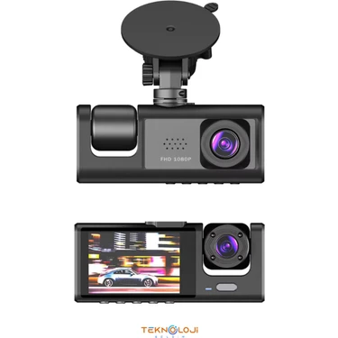 Teknoloji Gelsin 1080P Full HD Araç İçi Kamera Ön Arka ve İç Kayıt 3 Kamera Gece Görüşlü Geniş