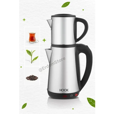 Hook Inox Paslanmaz Çelik Çay Makinesi Su Isıtıcı Çaycı Elektrikli