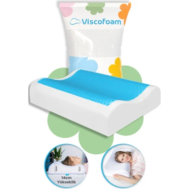 Viscofoam Anatolia Yüksek Terletmeyen Boyun Destekli Ortopedik Yastık Jelli Visco Yastık -