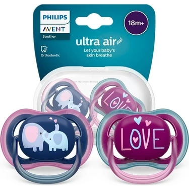 Philips Avent Ultra Air Emzik 18+ Ay,  2'li Paket, Kız,