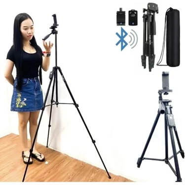 Blupple NP-8810 150 cm Tripod Bluetooth Kumandalı Profesyonel Telefon Kamera Tutucu Çantalı