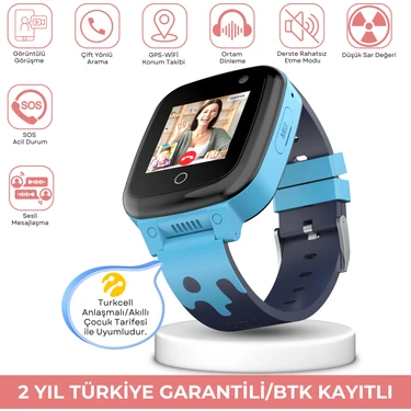 Vireon NEO25 Uz Akıllı Çocuk Saati Sim Kartlı ve Görüntülü Görüşme Gps Özellikli(Btk Kayıtlı-Yerli