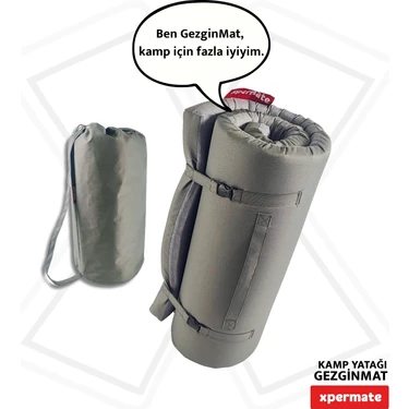 Xpermate Katlanabilir Kamp Yatağı 70x180x6 cm Sünger Kamp Çadır Matı Yer Yatağı Fermuarlı Taşıma