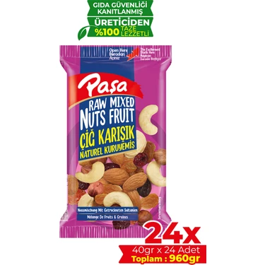 Paşa Kuruyemiş Çiğ Karışık Kuruyemiş 40 gr x 24 Adet (Toplam 960
