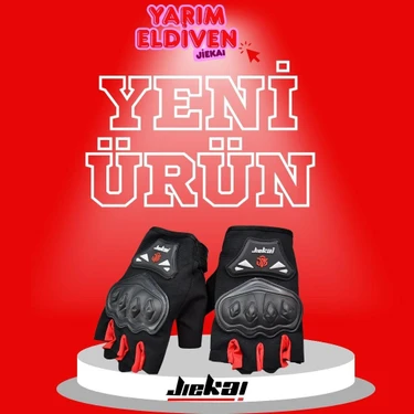 Jiekai Jk-Yx Yarım Eldiven Korumalı * Kırmızı * Tam