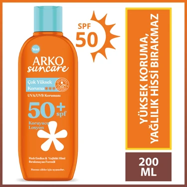 Arko Suncare SPF50+ Çok Yüksek Korumalı Vücut Güneş Losyonu 200