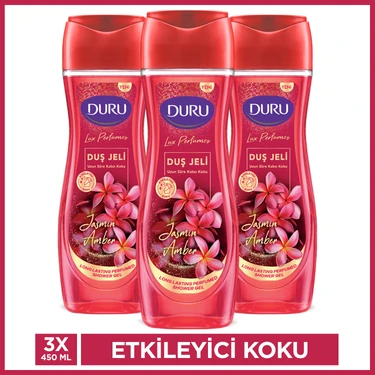Duru Lüx Perfümes Jasmin & Amber Etkileyici Koku Vegan Duş Jeli 3x450 ml Uzun Süre