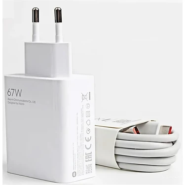 Xiaomi 67 Watt Hızlı Turbo Şarj Seti Kafa + Kablo Şarj Aleti Mdy-12 Poco X6 Redmi K60 E Redmi Note