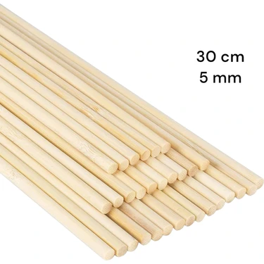 ncy Ahşap Bambu Tasarım  Maket Çubukları  5 mm 30 cm 70