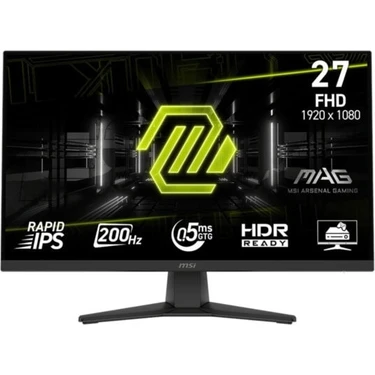 MSI 27 MAG 272F 27” 1920x1080 (FHD) 16:9 FLAT RAPID IPS 200HZ 0.5MS LCD