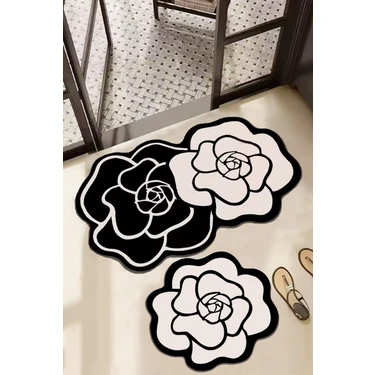 Chilai Home Bungari Rose 2li Banyo Paspası Seti, Kaydırmaz Tabanlı