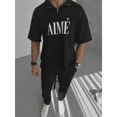 Unisex Yarım Fermuarlı Baskılı