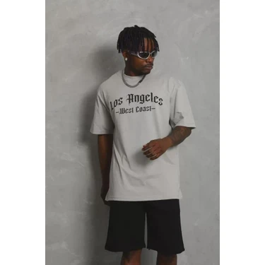 Unisex Oversize Baskılı Bisiklet Yaka