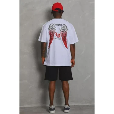 Unisex Oversize Baskılı Bisiklet Yaka