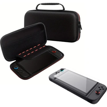Teknoroket Nintendo Switch 2 Koruyucu Taşıma Çantası ve Temperli Cam Ekran Koruyucu