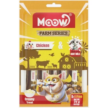 Moow Tavuklu Keçi Sütlü 12GR x 6 Adet Kedi Krema