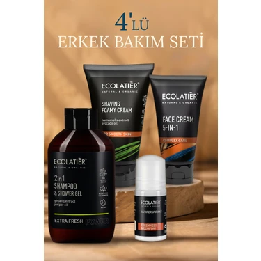 Erkek Bakım Seti 4'lü: Erkek Şampuanı ve Duş Jeli, Yüz Fiyatı