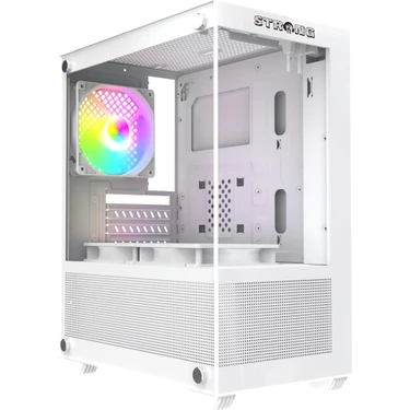 Strong Berry Beyaz 3x 120MM Argb Gaming Bilgisayar Kasası Micro ATX Kulaklık Girişi