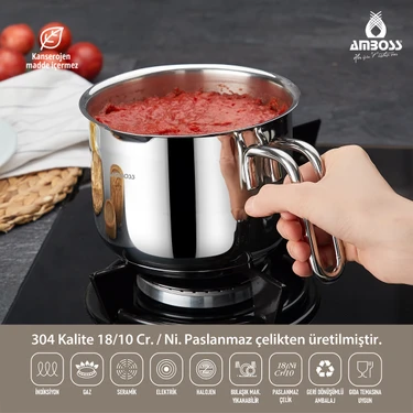 Amboss Saphire Paslanmaz Çelik Sütlük 16 cm - LON-0014 Fiyatı