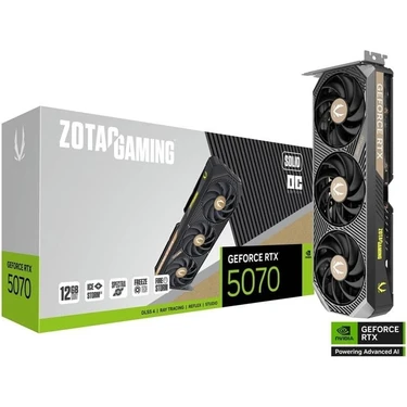 Zotac Geforce Rtx 5070 Gamıng Solıd Oc 12GB Gddr7 192BIT Dlss 4 Ekran