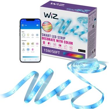 Wiz Rgb 15 Metre Akıllı LED Şerit (16 Milyon Renk, Wi-Fi Kontrollü) - Google Home, Alexa And
