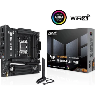 Asus Tuf Gamıng B850M-PLUS Wıfı Amd B850 Am5 Ddr5 8000 Dp HDMI 3x M2 Usb3.2 Gen 2x2 Wifi 6e + Bt