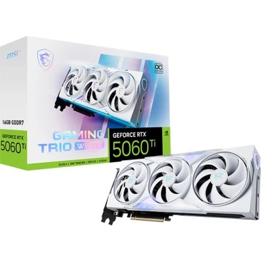 Msı VGA Geforce Rtx 5060 Tı 16G Gamıng Trıo Oc Whıte RTX5060TI 16GB Gddr7 128B DX12 Pcıe 5.0 X16